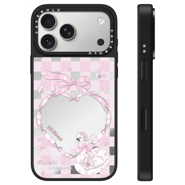 For iPhone 17 Pro Hi Forest Series Camera Control Button Mirror Phone Case(Love Little Swan)