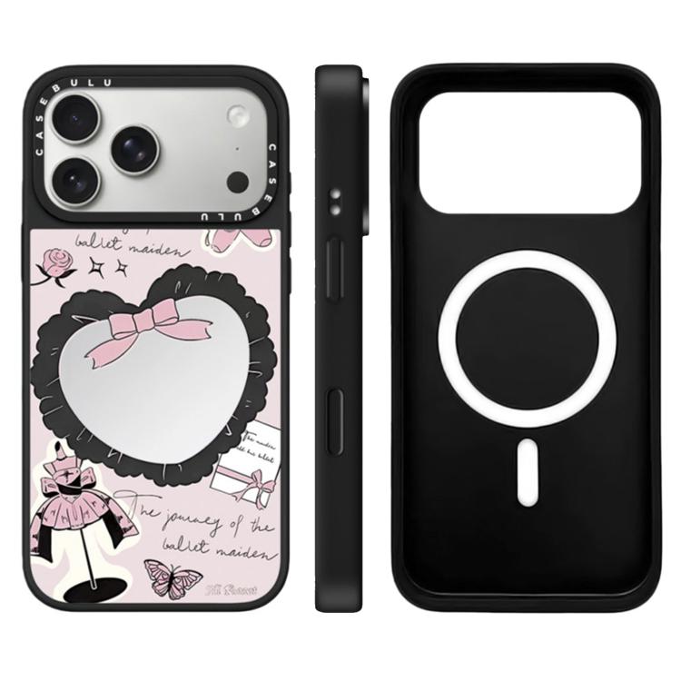 For iPhone 17 Pro Hi Forest Series Pattern Camera Control Button Mirror Magnetic Phone Case(Fashion Bow)