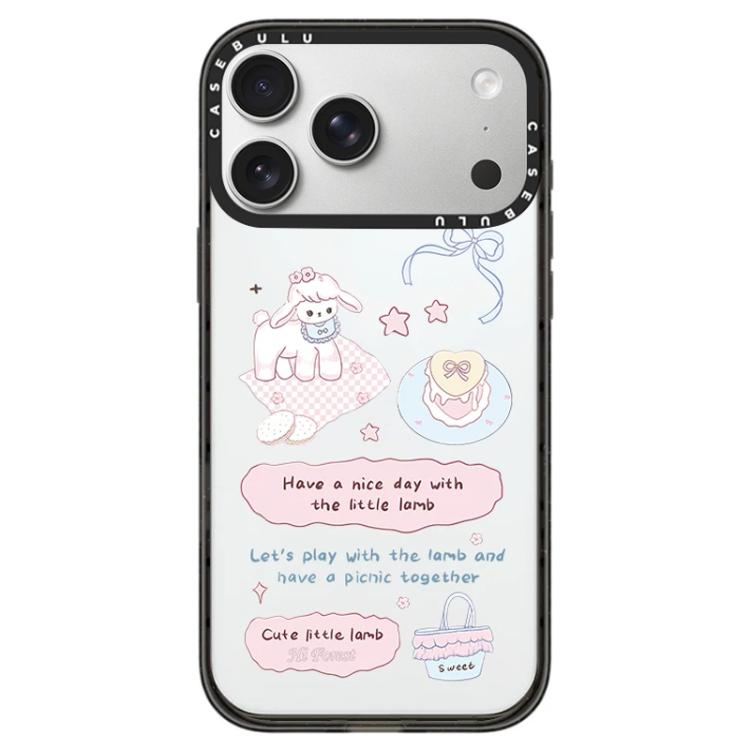 For iPhone 17 Pro Hi Forest Series Pattern Camera Control Button Transparent Acrylic Phone Case(Little Lamb)