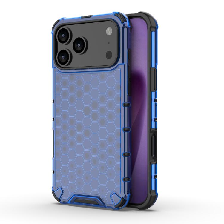 For iPhone 17 Pro Honeycomb Shockproof Phone Case(Blue)
