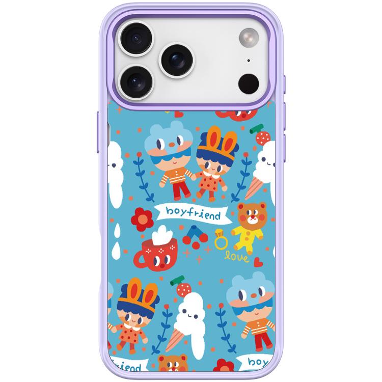 For iPhone 17 Pro Ice Cream Pattern Magnetic Phone Case(Light Purple)