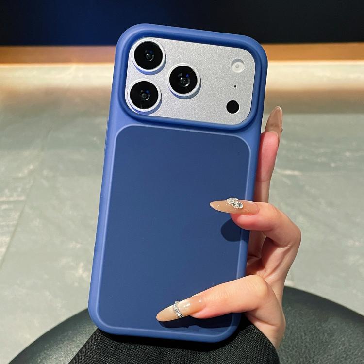 For iPhone 17 Pro Ice Cream Skin Feel Liquid Silicone Phone Case(Navy Blue)