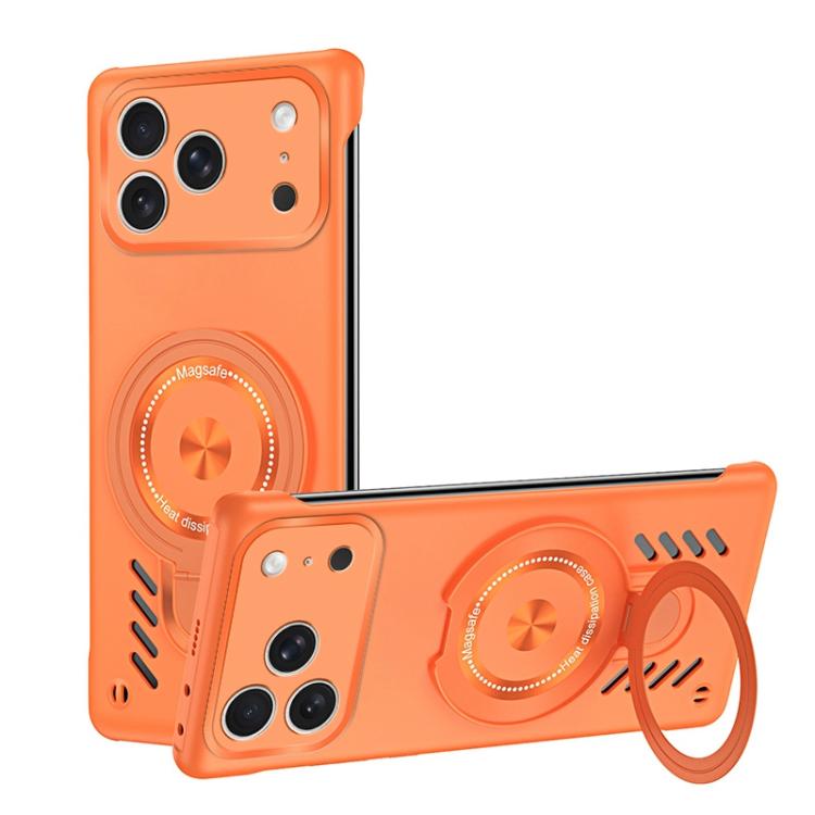 For iPhone 17 Pro Ice Sense Series Graphene Cooling MagSafe Holder Phone Case(Orange)