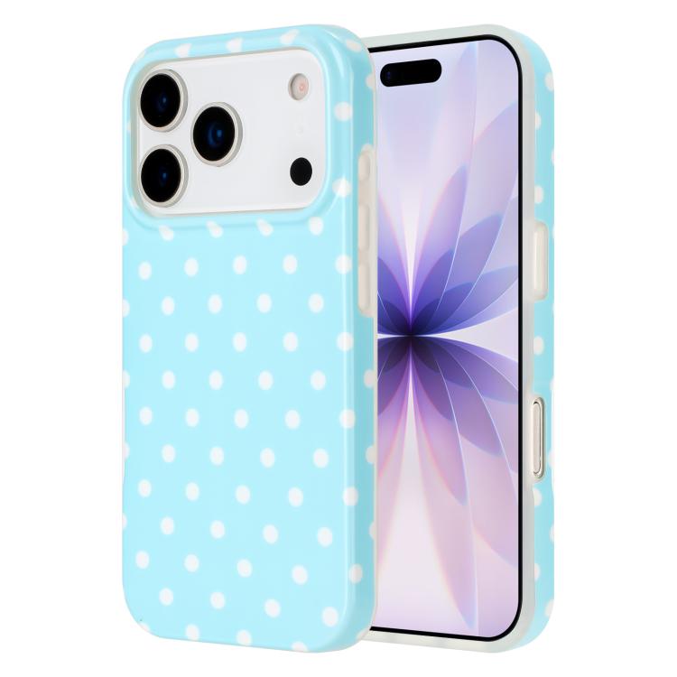 For iPhone 17 Pro IMD Colorful Dots Pattern TPU Full Coverage Phone Case(Blue)