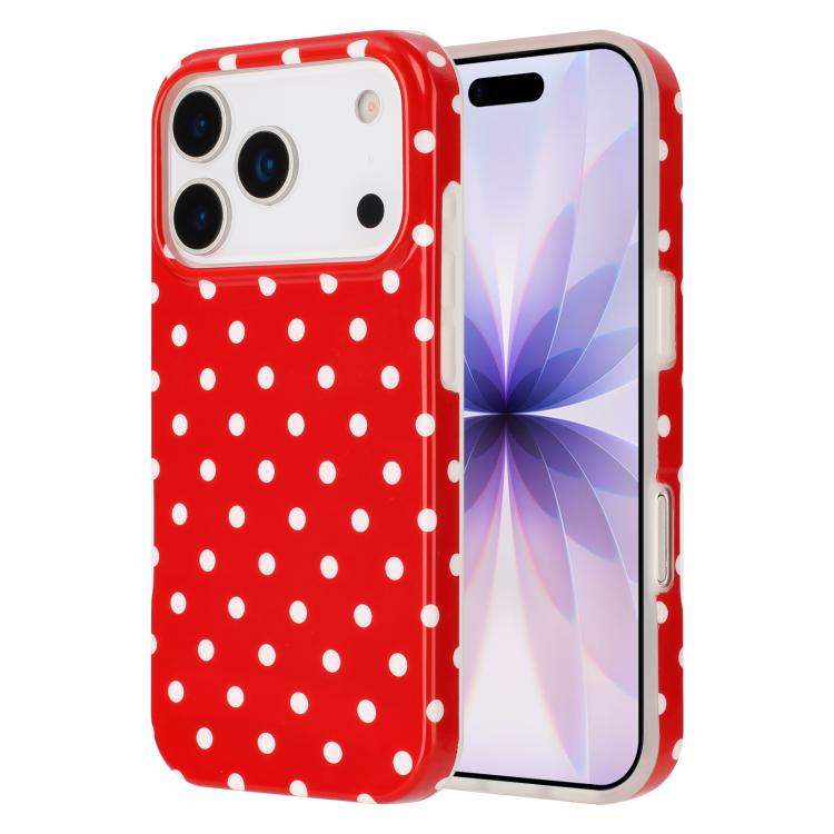 For iPhone 17 Pro IMD Colorful Dots Pattern TPU Full Coverage Phone Case(Red)