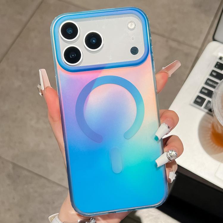 For iPhone 17 Pro Ink Gen2 Gradient MagSafe PC Hybrid TPU Phone Case(Blue)