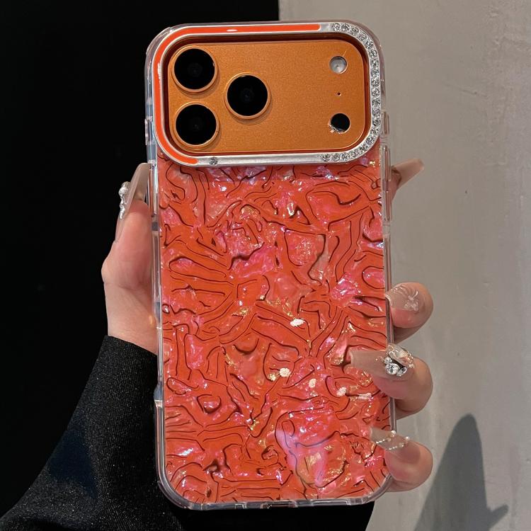 For iPhone 17 Pro Ink Rhythm Colorful Shell Pattern TPU Hybrid IMD Phone Case(Orange)