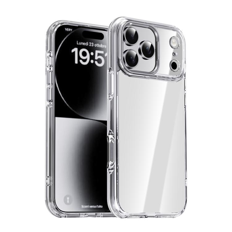 For iPhone 17 Pro iPAKY Mingxing Series Shockproof PC+TPU Phone Case(Transparent + Silver)