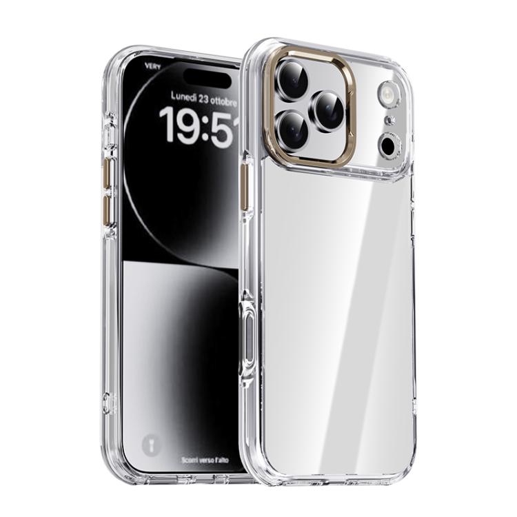 For iPhone 17 Pro iPAKY Mingxing Series Shockproof PC+TPU Phone Case(Transparent + Titanium)