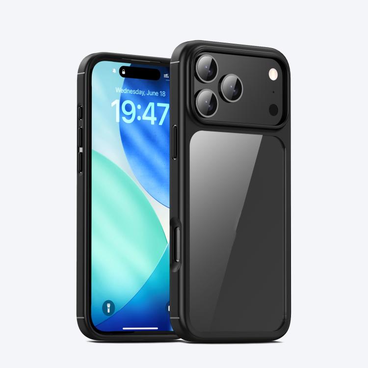 For iPhone 17 Pro iPAKY YJ Series Transparent PC+TPU Phone Case(Black)