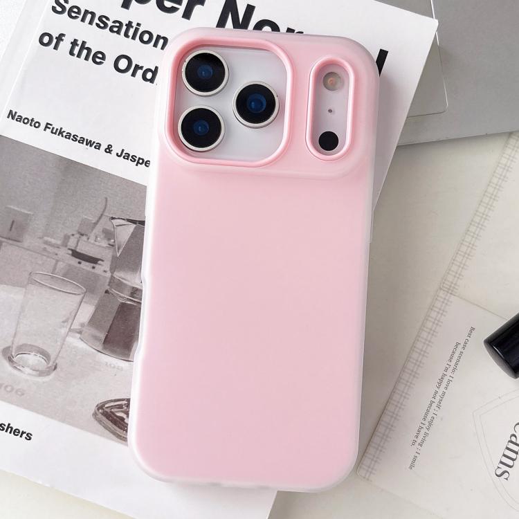 For iPhone 17 Pro Jelly Color Matte Feel PC Hybrid TPU Phone Case(Light Pink)