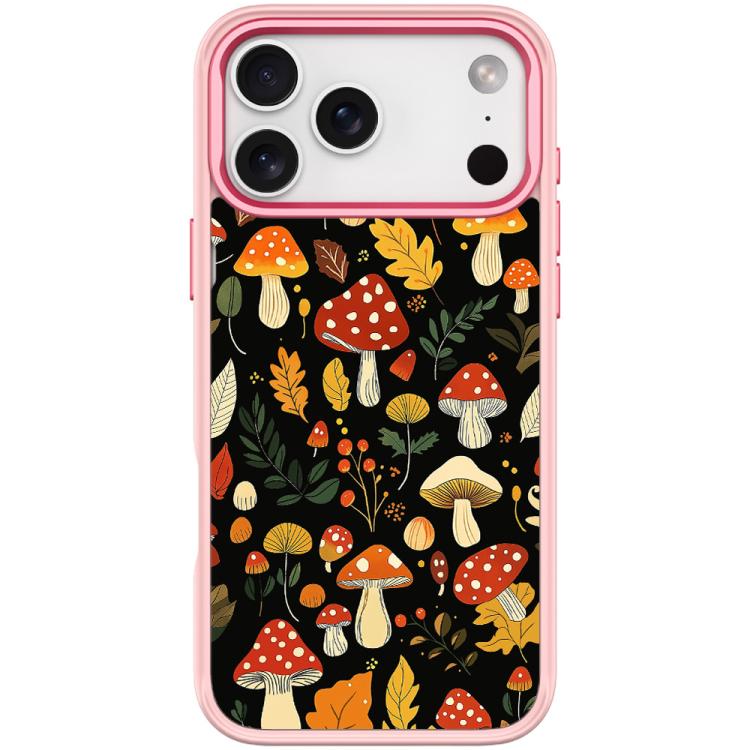 For iPhone 17 Pro Jungle Mushrooms Pattern Magnetic Phone Case(Pink)