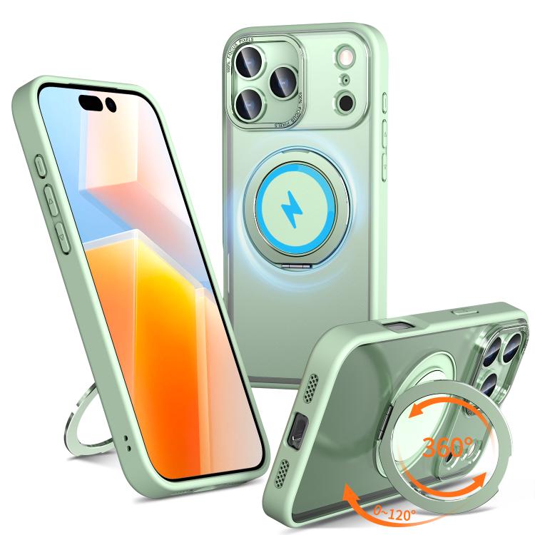 For iPhone 17 Pro Kalebol 360-degree Rotating MagSafe Magnetic Holder Phone Case(Avocado Green)