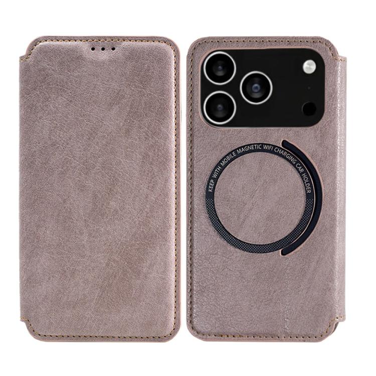 For iPhone 17 Pro Kalebol Flip Card Slot MagSafe Leather Phone Case(Pink)