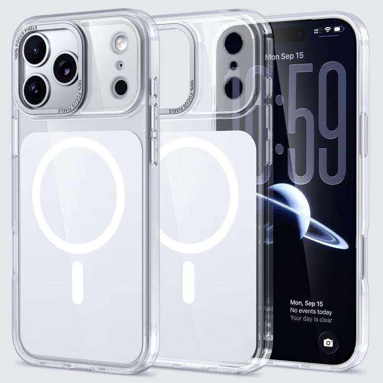 For iPhone 17 Pro Kalebol Transparent Magnetic MagSafe Skin Feel Phone Case(White)