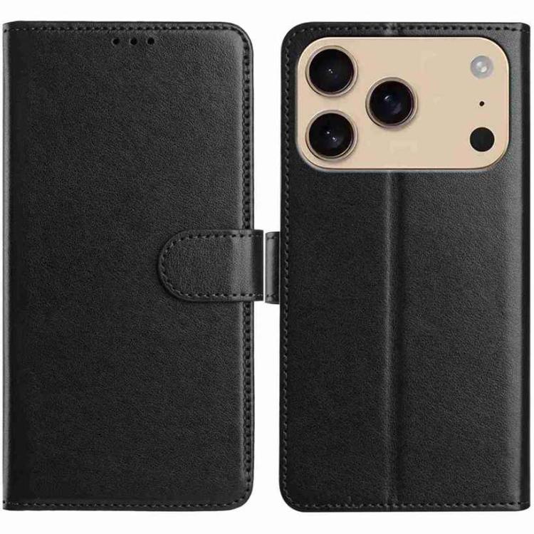 For iPhone 17 Pro Lambskin 8-card Slot Leather Phone Case(Black)