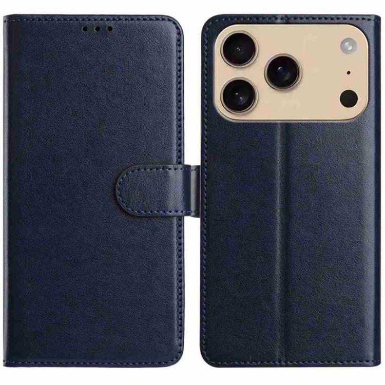 For iPhone 17 Pro Lambskin 8-card Slot Leather Phone Case(Dark Blue)