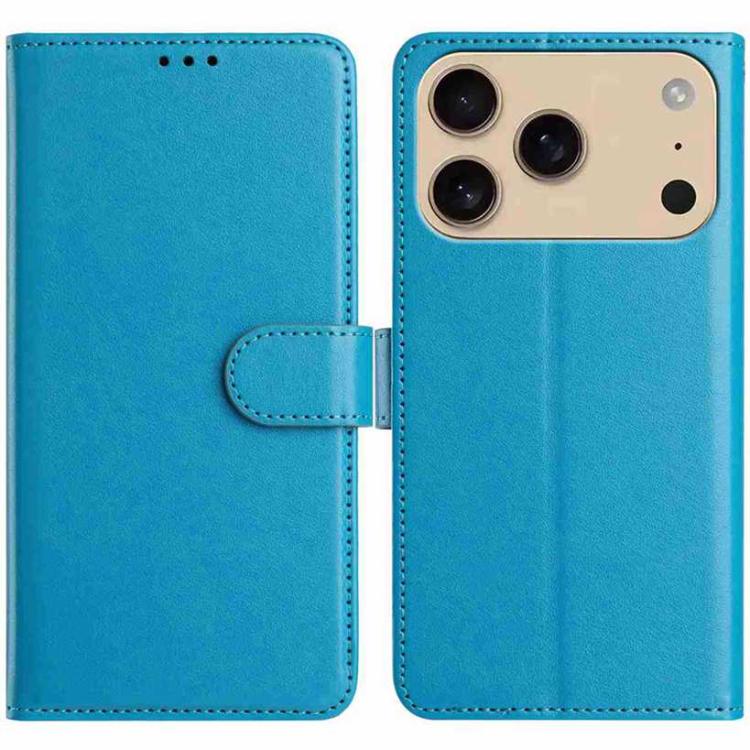 For iPhone 17 Pro Lambskin 8-card Slot Leather Phone Case(Light Blue)