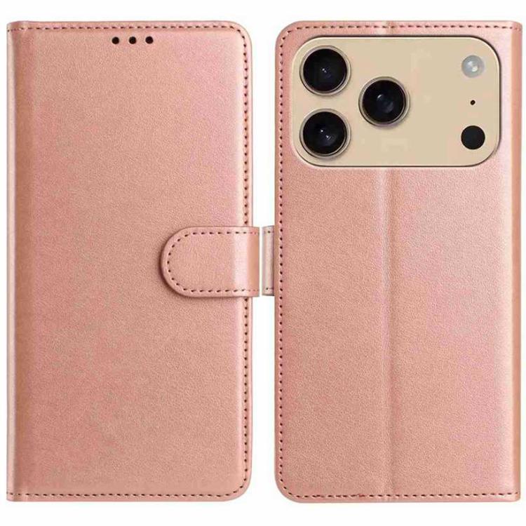 For iPhone 17 Pro Lambskin 8-card Slot Leather Phone Case(Rose Gold)