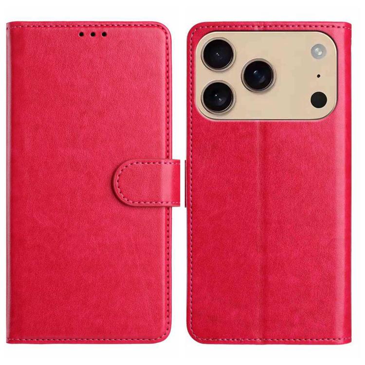 For iPhone 17 Pro Lambskin 8-card Slot Leather Phone Case(Rose Red)