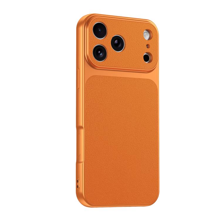 For iPhone 17 Pro Lambskin Series Skin Feel Shockproof Phone Case(Orange)