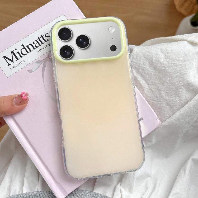 For iPhone 17 Pro Large Camera Frame Vibrant Jelly Color TPU + IMD Phone Case(Yellow)