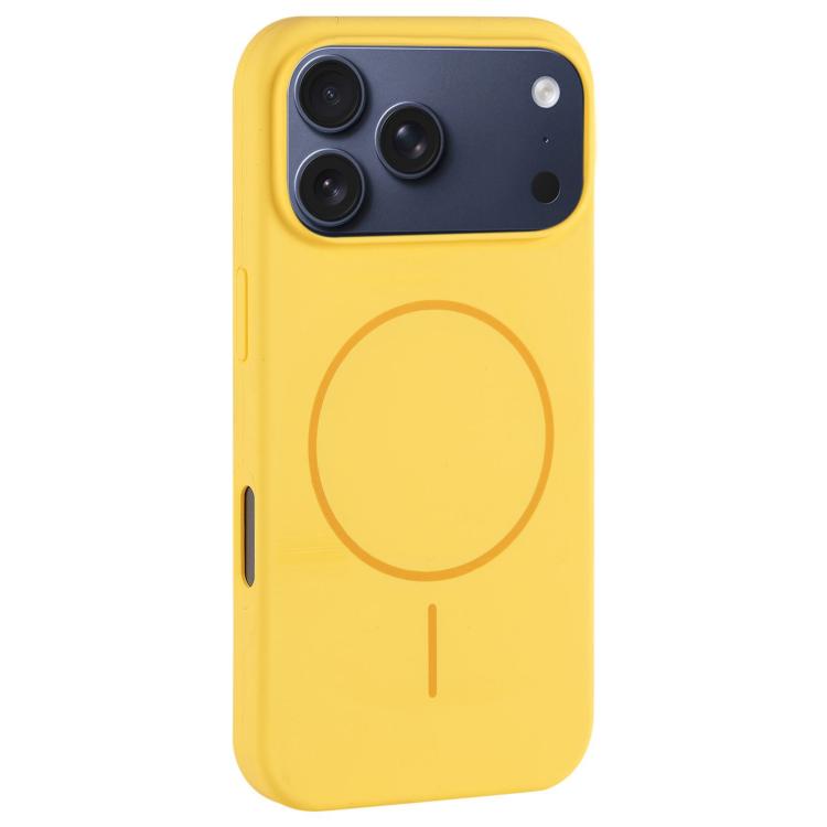 For iPhone 17 Pro Large Hole Camera MagSafe Liquid Silicone Full Coverage Phone Case(Creamy)