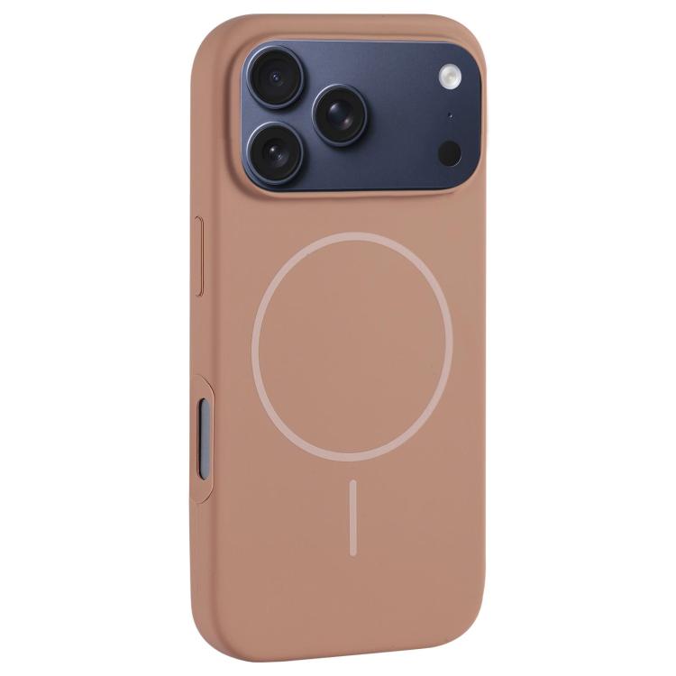 For iPhone 17 Pro Large Hole Camera MagSafe Liquid Silicone Full Coverage Phone Case(Gold)