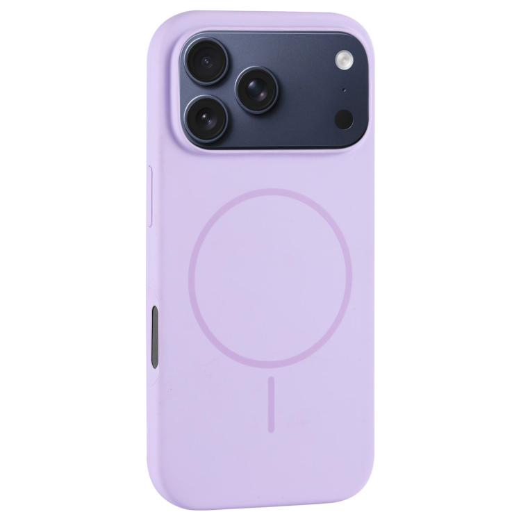 For iPhone 17 Pro Large Hole Camera MagSafe Liquid Silicone Full Coverage Phone Case(Purple)