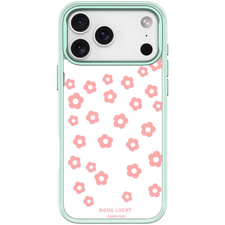 For iPhone 17 Pro Laser Flower Pattern Magnetic Phone Case(Light Green)