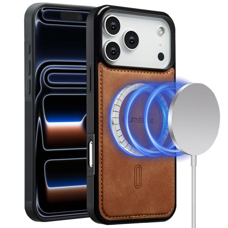 For iPhone 17 Pro LC.IMEEKE L6 Series MagSafe Magnetic Phone Case(Brown)