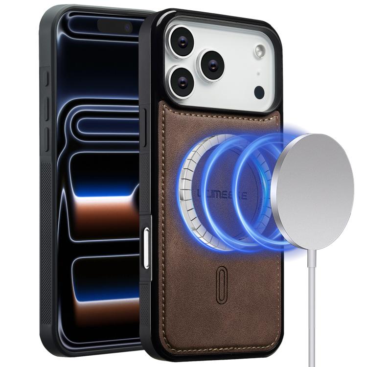 For iPhone 17 Pro LC.IMEEKE L6 Series MagSafe Magnetic Phone Case(Coffee)
