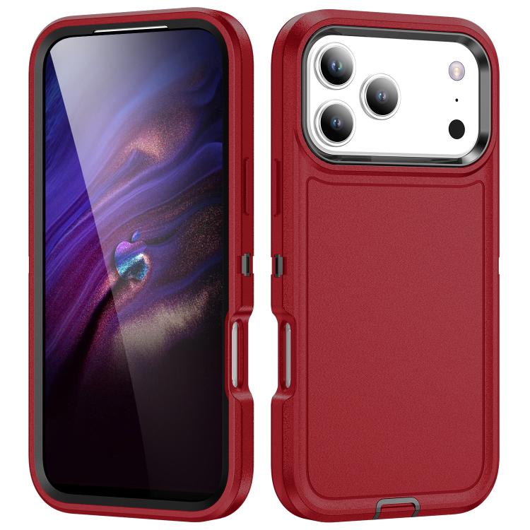 For iPhone 17 Pro Life Waterproof Rugged Phone Case(Red + Black)