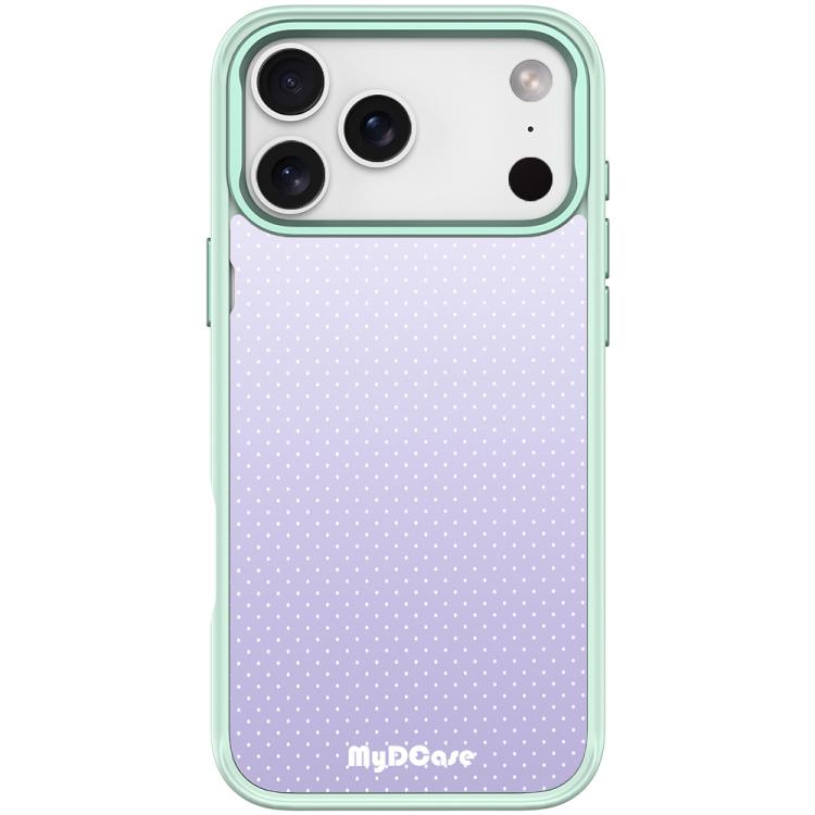 For iPhone 17 Pro Light Purple Dots Pattern Magnetic Phone Case(Light Green)