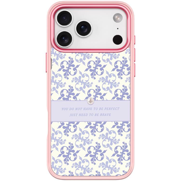 For iPhone 17 Pro Light Purple Flower Pattern Magnetic Phone Case(Pink)