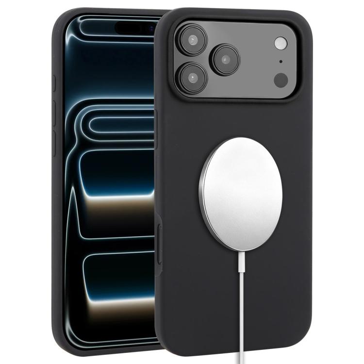 For iPhone 17 Pro Liquid Silicone Full Coverage MagSafe Phone Case(Black)