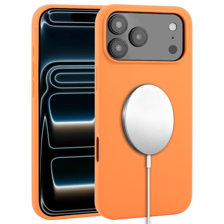 For iPhone 17 Pro Liquid Silicone Full Coverage MagSafe Phone Case(Orange)
