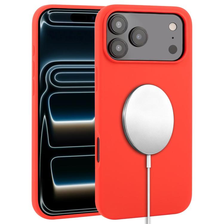 For iPhone 17 Pro Liquid Silicone Full Coverage MagSafe Phone Case(Red)