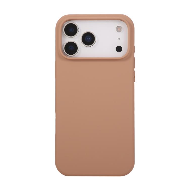 For iPhone 17 Pro Liquid Silicone Phone Case(Egg Coffee)
