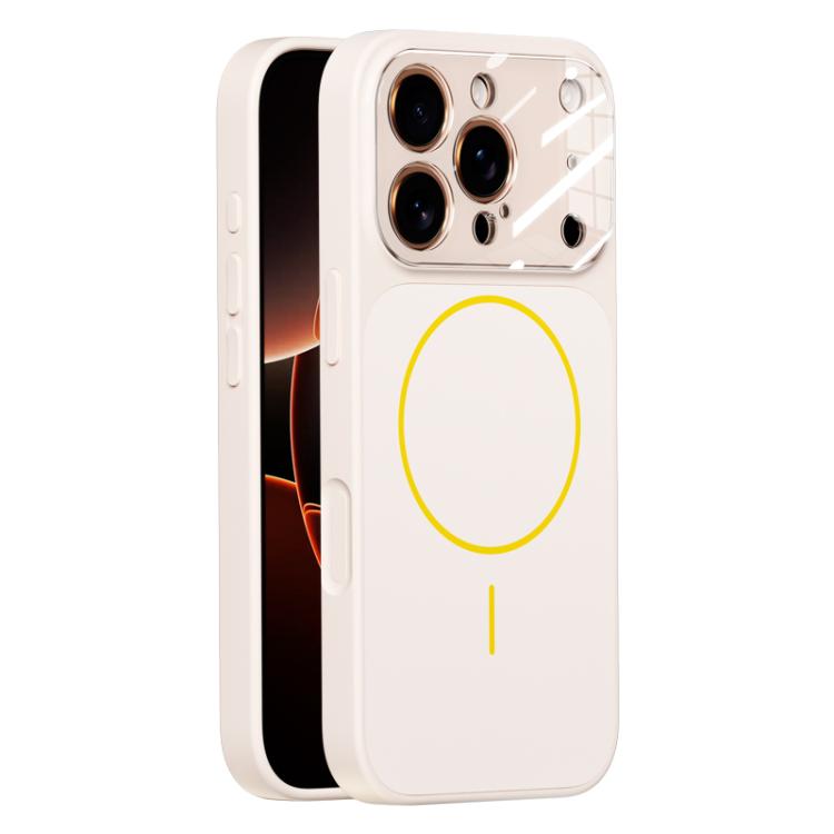 For iPhone 17 Pro Liquid Silicone Transform 17 Series Magnetic Phone Case(White)