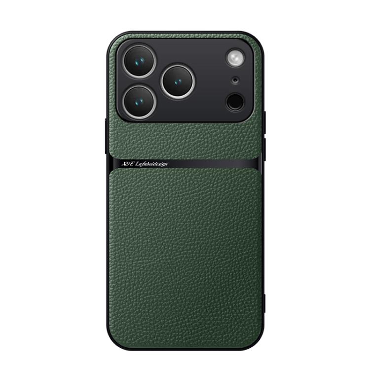 For iPhone 17 Pro Litchi Leather Magnetic Full Coverage Shockproof Phone Case(Green)