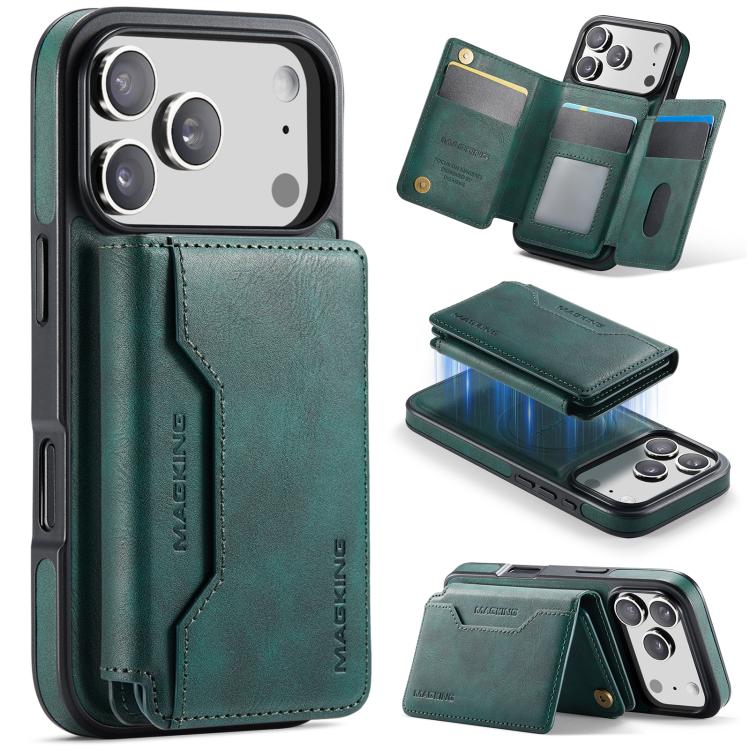 For iPhone 17 Pro MAGKING K3 Series MagSafe RFID K3 Pro Card Bag Detachable Phone Case(Green)