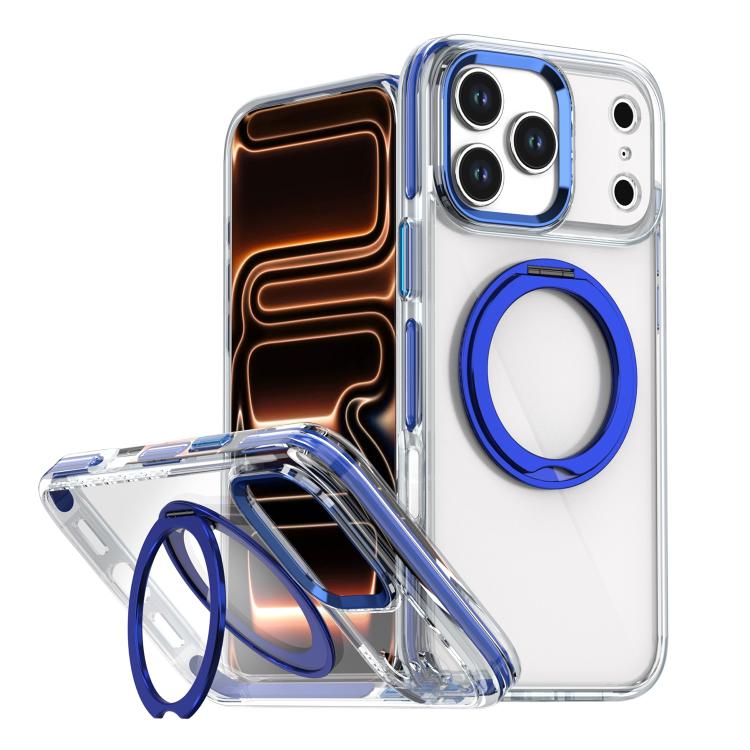 For iPhone 17 Pro Magnetic 360 Degree Rotating Holder Phone Case(Blue)