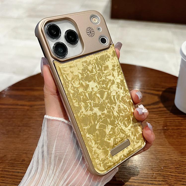 For iPhone 17 Pro Magnetic 3D Illusory Color Leather Texture Phone Case(Gold)