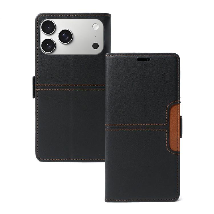 For iPhone 17 Pro Magnetic Buckle Card Slot Leather Phone Case(Black)