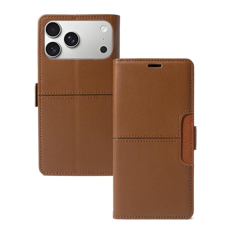 For iPhone 17 Pro Magnetic Buckle Card Slot Leather Phone Case(Brown)