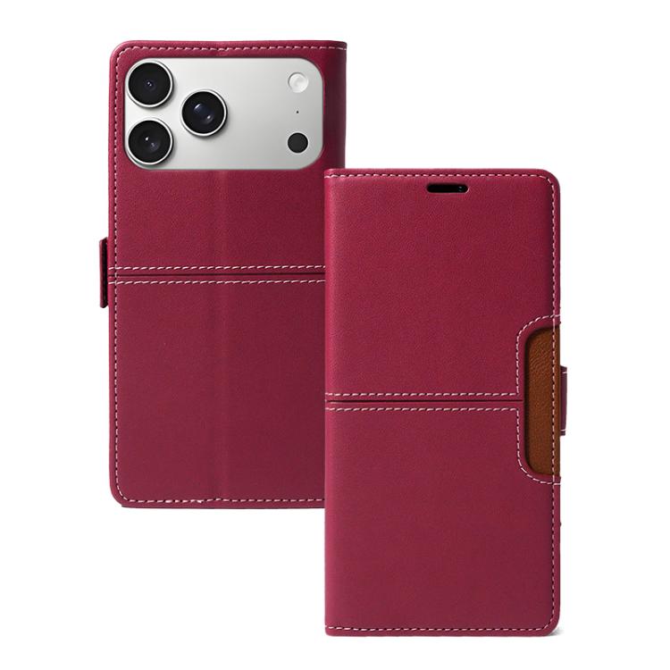 For iPhone 17 Pro Magnetic Buckle Card Slot Leather Phone Case(Red)