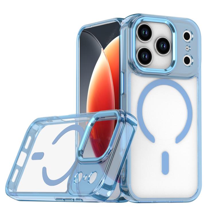 For iPhone 17 Pro MagSafe Magnetic Clear Phone Case(Blue)