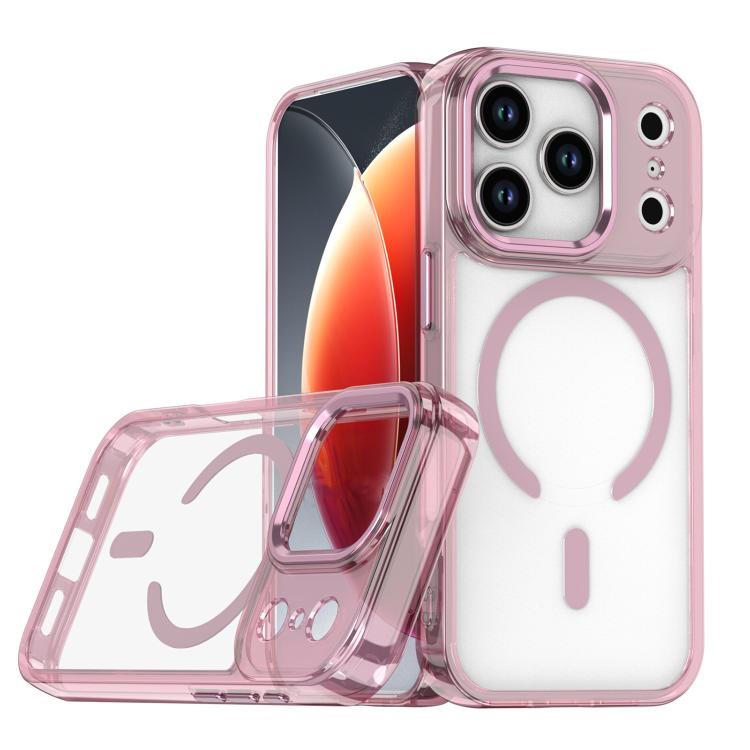 For iPhone 17 Pro MagSafe Magnetic Clear Phone Case(Pink)