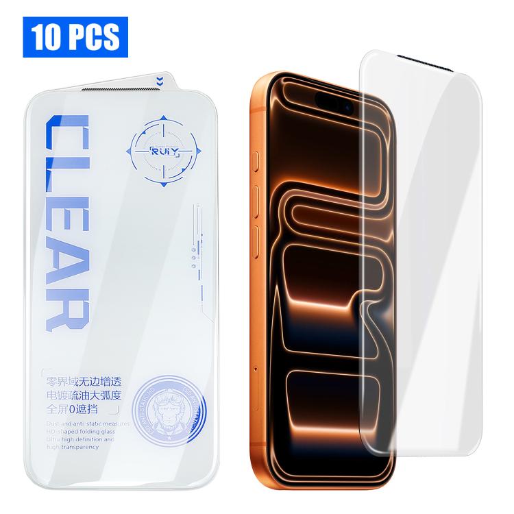 For iPhone 17 Pro Max 10pcs 3D Curved Edge Zero-Border Borderless HD Tempered Glass Film